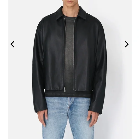 John Elliott LEATHER CROPPED ZIP JACKET